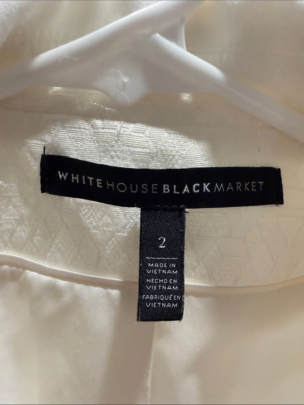 White Double-Breasted Women's Blazer - Textured Formal Jacket